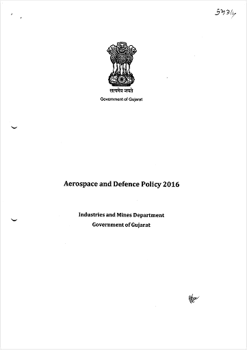 Cover of Gujarat Aerospace & Defence Policy 2016